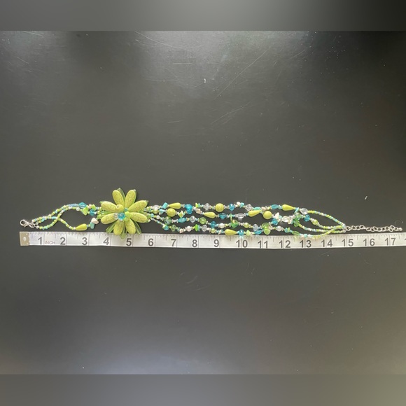 Simulated Green and Blue Turquoise Necklace - Picture 2 of 7